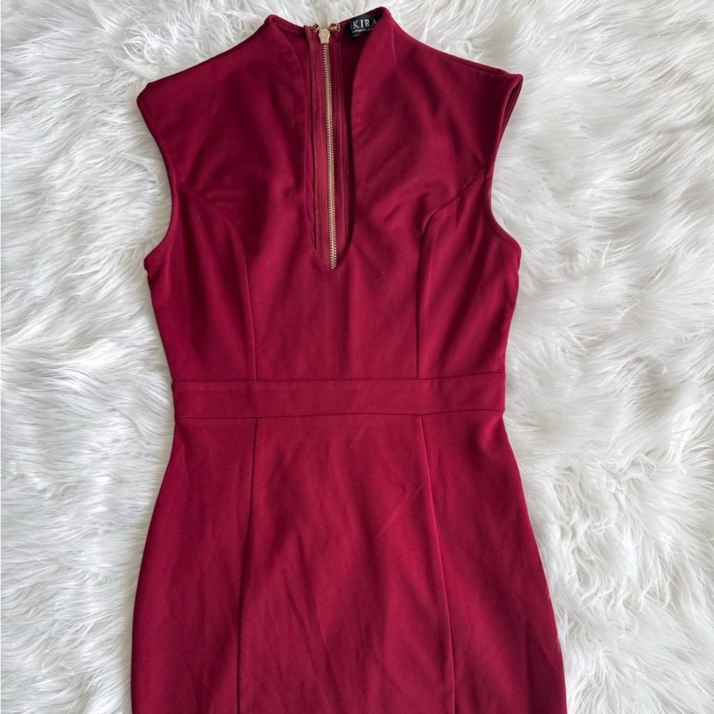 AKIRA Burgundy Sleeveless Mini Dress